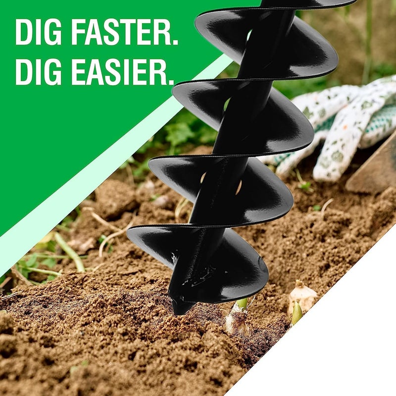 Power Planter Auger Drill Bit Extension, 5" x 28" with 1/2" Non-Slip Hex Drive, Garden Auger for Planting 5” and 6” Potted Plants, Garden Digging Tool for Dirt, Clay, Soil and Sand - Image 2