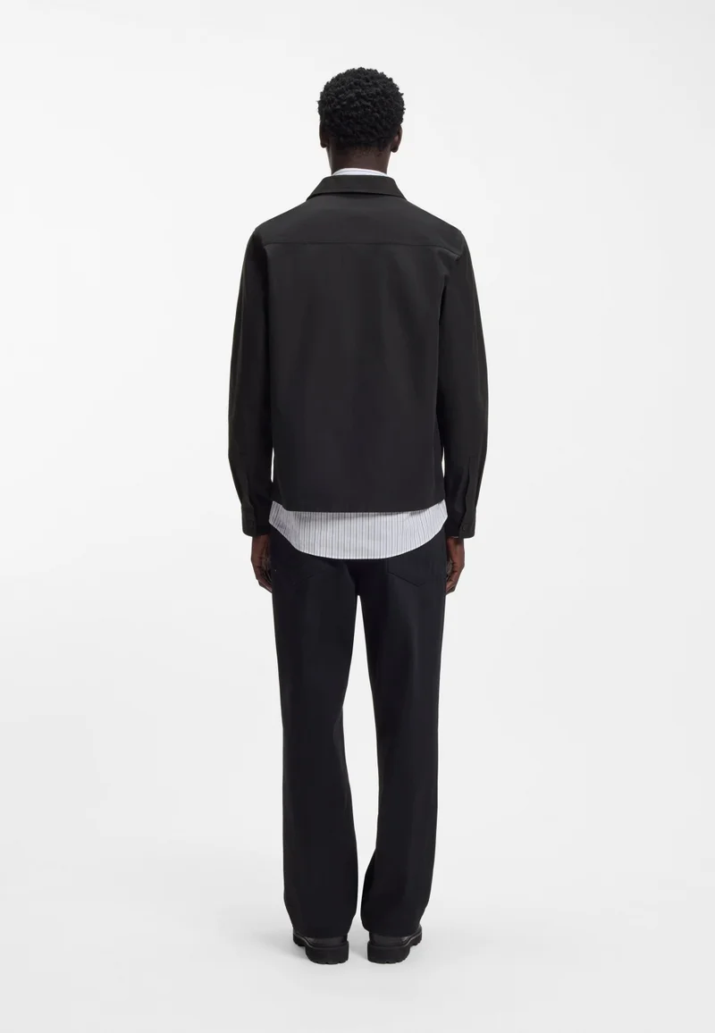 HUGO Oversized-fit overshirt in cotton-blend canvas