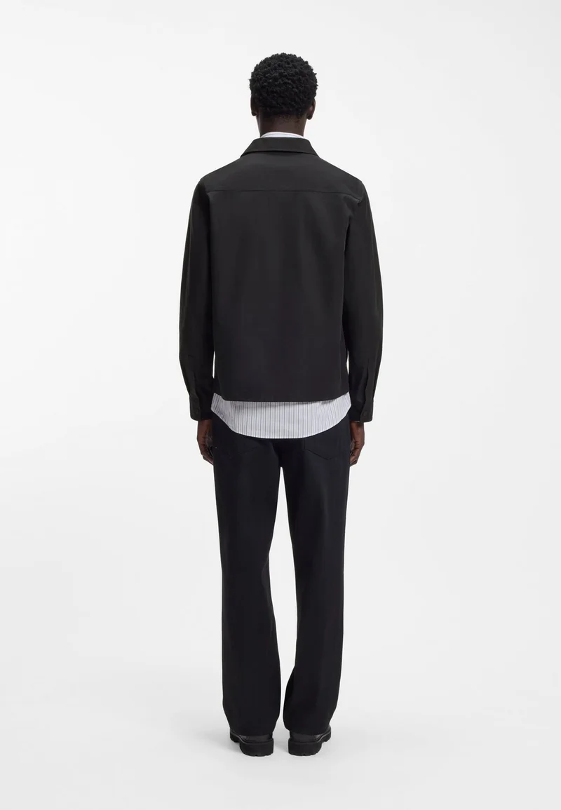 HUGO Oversized-fit overshirt in cotton-blend canvas