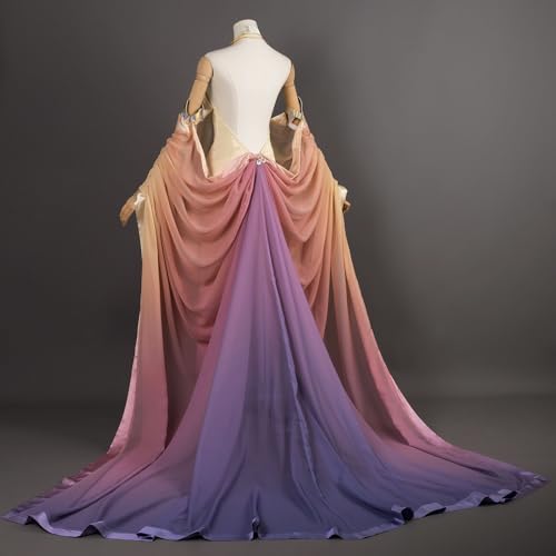 CosFantasy Women's Cosplay Costume Dress Gown Gradient Chiffon Satin Dress Halloween Outfit Size M - Image 4
