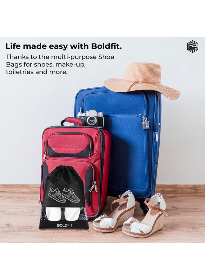 BOLDFIT Boldfit Shoe Bag for Travel Bag for Man & Women Shoe Cover for Storage at Home Gym Reusable Travelling Accessories Organizer Pouch Travel Essentials Footwear Bags for Travelling Men -Pack of 6, Black - Image 5