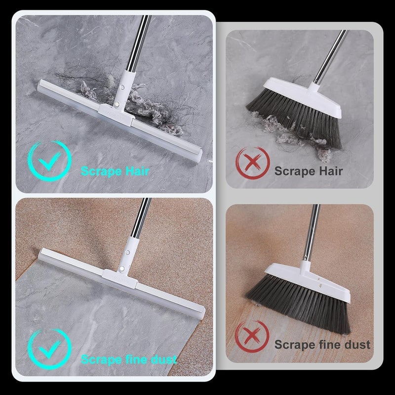 Skyzone Multifunctional Magic Broom Floor Squeegee with Long Handle Adjustable and Silicone Strips Floor Washer with 180 Degree Rotating Squeegee Broom for Cleaning - Image 4