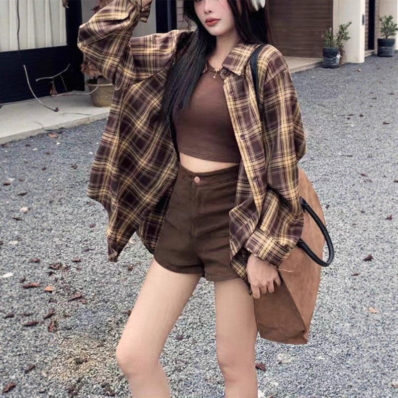 Women's Plaid Long Sleeve Shirt - Image 4