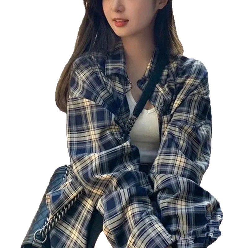 Women's Plaid Long Sleeve Shirt - Image 5