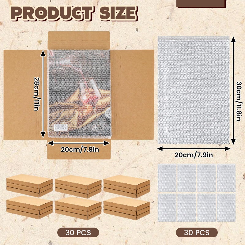 Fullhawl صناديق شحن الكتب المصورة من فولهاول 30 حزمة مقوى 7.8 × 11 × 1.2 بوصة مع 30 كيس فقاعات، صندوق شحن الكتب المصورة سهل الطي، صندوق كرتوني للصور للتغليف، قابل لتعديل الارتفاع - Image 3