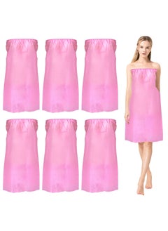 Framendino Framendino, 10 Pack Pink Disposable Non-Woven Robes Body Wrap Towel for SPA 