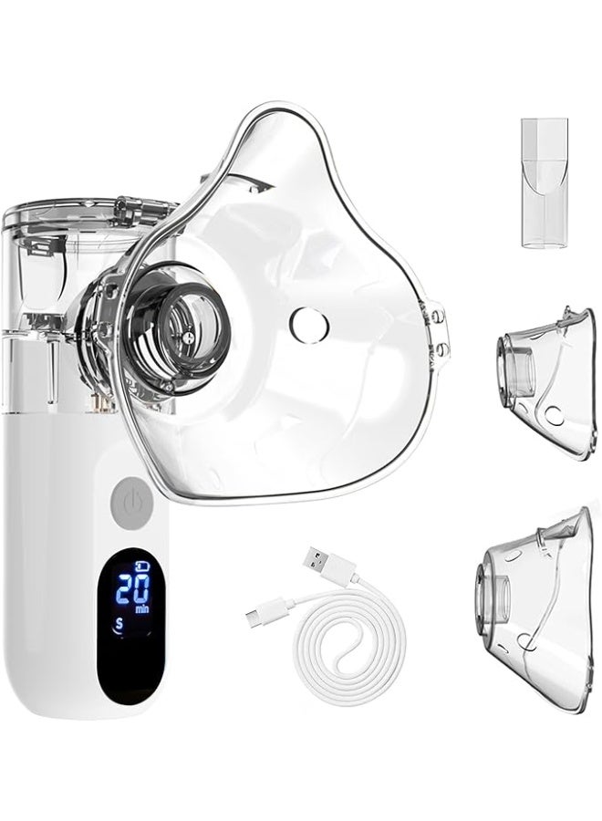 Portable Inhaler Device with LED Screen – Adjustable Mist Nebuliser for Adults & Children with Mouthpiece and Mask - Image 1