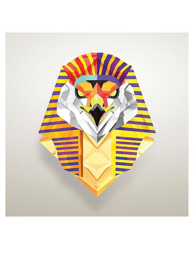 RYN Faraoh Themed Printed MDF Wall Art Gray/Yellow/Purple 30x30cm - Image 2