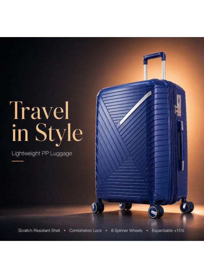 60 cm Luggage Trolley Bag with Textured Hard Shell, Original Polypropylene Material, Lightweight Travel Suitcase, 2-Year Warranty, Replacement Warranty from Authorized Distributor and Seller - Image 1