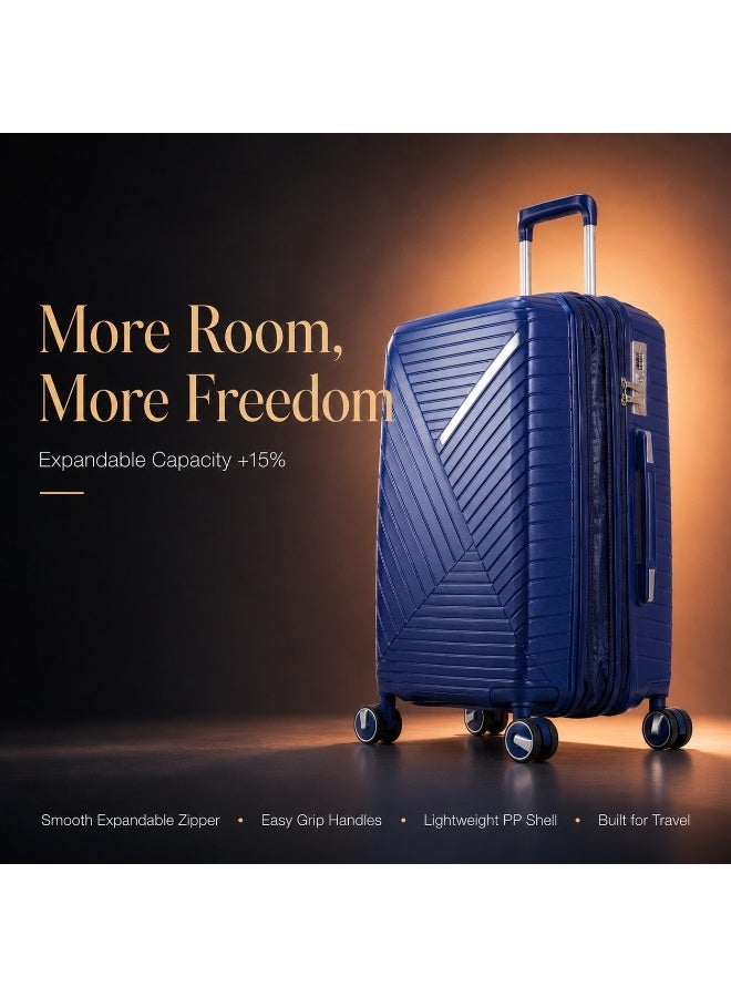 60 cm Luggage Trolley Bag with Textured Hard Shell, Original Polypropylene Material, Lightweight Travel Suitcase, 2-Year Warranty, Replacement Warranty from Authorized Distributor and Seller - Image 4