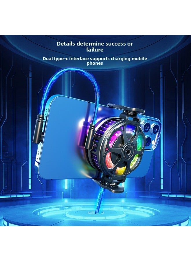 Cool G7 Mobile Phone Radiator Semiconductor Refrigeration RGB Lamp Magnetic Back Clip Game Live Cooling-Colour:G5 Version (rgb Light + Suction Air Cooling) Black - Image 4