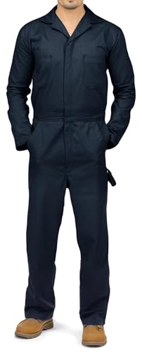 NY Threads بدلة عمل للرجال من NY Threads بتصميم مريح بأكمام طويلة، مقاس كبير جداً، لون كحلي - Image 2
