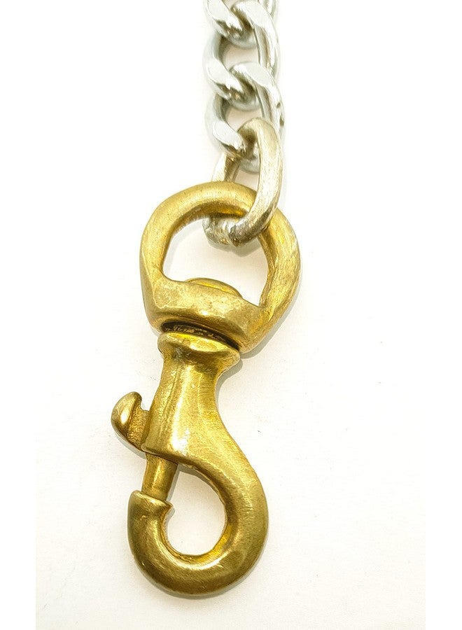 سلسلة كلاب ثقيلة الوزن مقطوعة بالماس مع سلسلة كلاب شديدة التحمل بخطاف نحاسي للكلاب الكبيرة (الطول: 63 بوصة السُمك: 3 سم) - Image 2