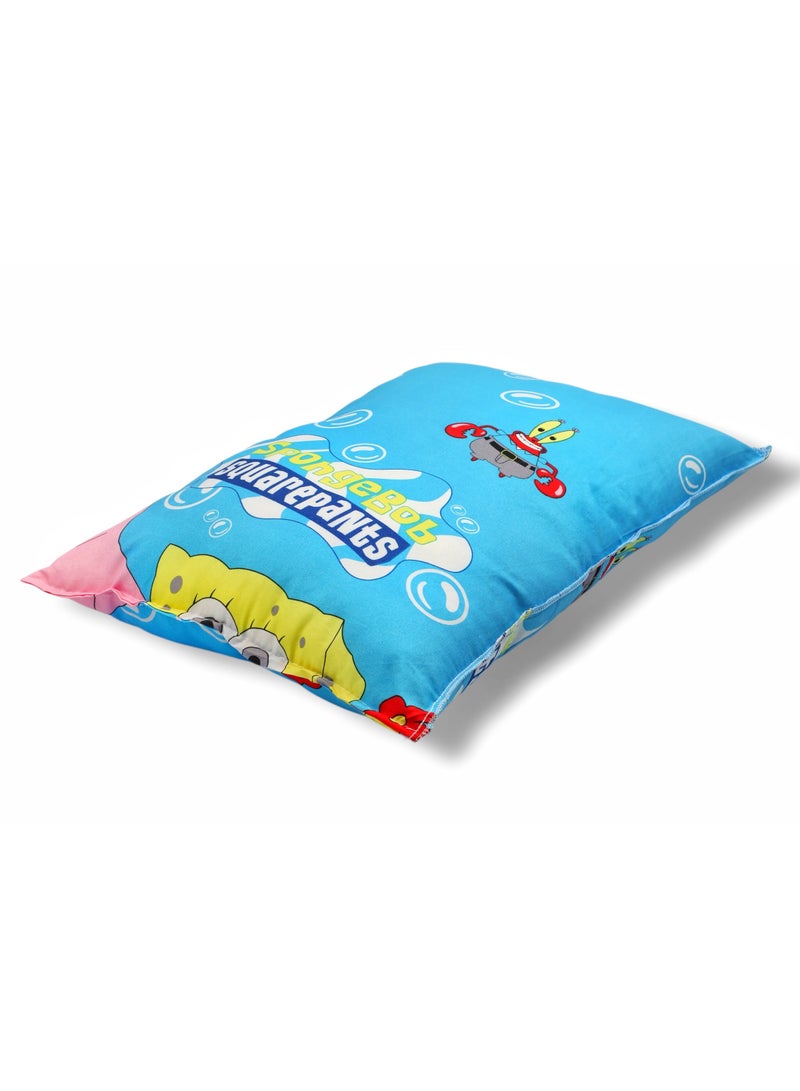 Sponge Bob Pillow, Toddler Sleeping Pillow, with SpongeBob logo, Soft and Comfortable, Microfiber Filling, multicolor, 38 × 58 cm - Image 1