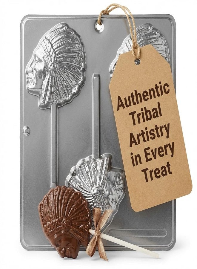 Lollipops Indian Native American Indigenous Chief Lollipop Chocolate Candy Mold 3356 - Image 3