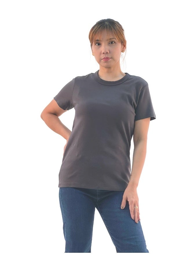JOANNA JOANNA 193299 Women's Crew Neck Regular Fit Short Sleeve T-Shirt - Light Grey - Image 1