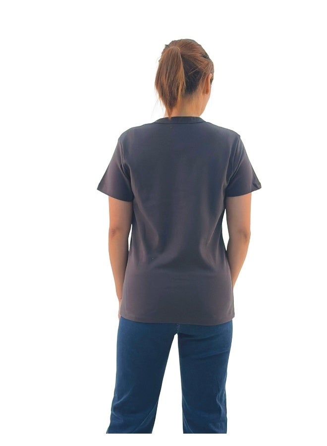 JOANNA JOANNA 193299 Women's Crew Neck Regular Fit Short Sleeve T-Shirt - Light Grey - Image 3