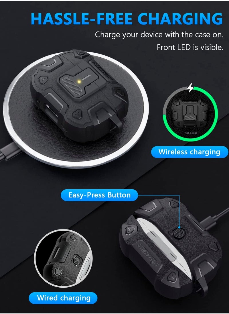 SYOSI - Case for Airpods Pro 2  Airpods Pro 2nd Generation Case with Secure Lock Magnets Full Body Shockproof Protective Case 2022 One Click Pop up 360 Degree Full Protection, Hybrid Drop Protection Black - Image 1