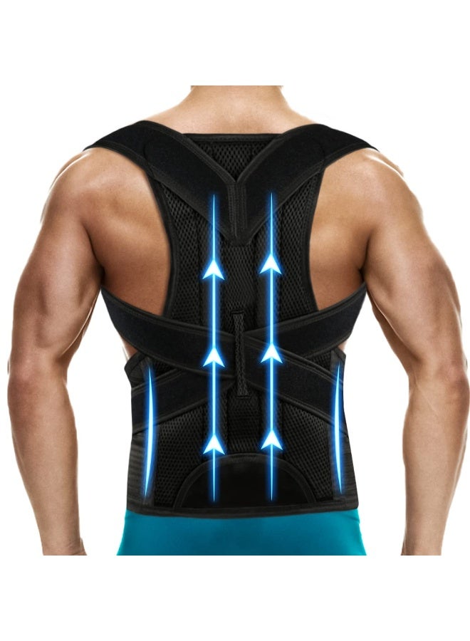 Adjustable Posture Corrector Back Brace for Men and Women, Upper and Lower Back Support Belt for Pain Relief and Spinal Alignment, Size S (Waist 24–29 inch) - Image 1