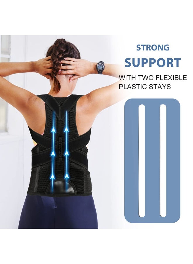 Adjustable Posture Corrector Back Brace for Men and Women, Upper and Lower Back Support Belt for Pain Relief and Spinal Alignment, Size S (Waist 24–29 inch) - Image 3