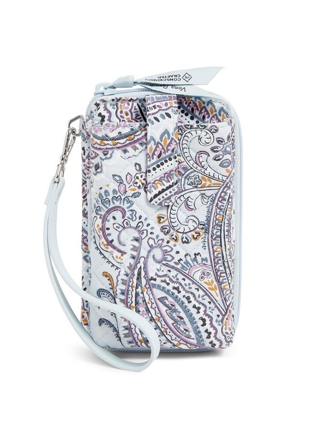 Vera Bradley - Cotton Smartphone Wristlet With Rfid Protection Soft Sky Paisley - Image 1