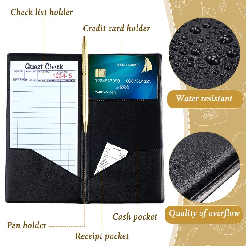 Amyhill 60 Pcs Check Presenters for Restaurants, Guest Bill Card Holders Restaurant Check Presenters Restaurant Tip Holders for Servers Waitress Waiter(Black) - Image 3
