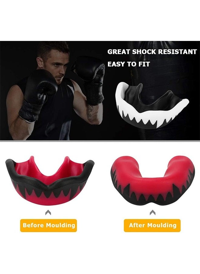 Generic Sports Mouth Guard, 2 Pcs Sports Gum Shield Adults and Junior Mouth Guard with Portable Case, Mouldable Slim Fit Mouthguard for Boxing, MMA, Rugby, Martial Arts, Judo, Karate, Hockey (White+Red)  - Image 4