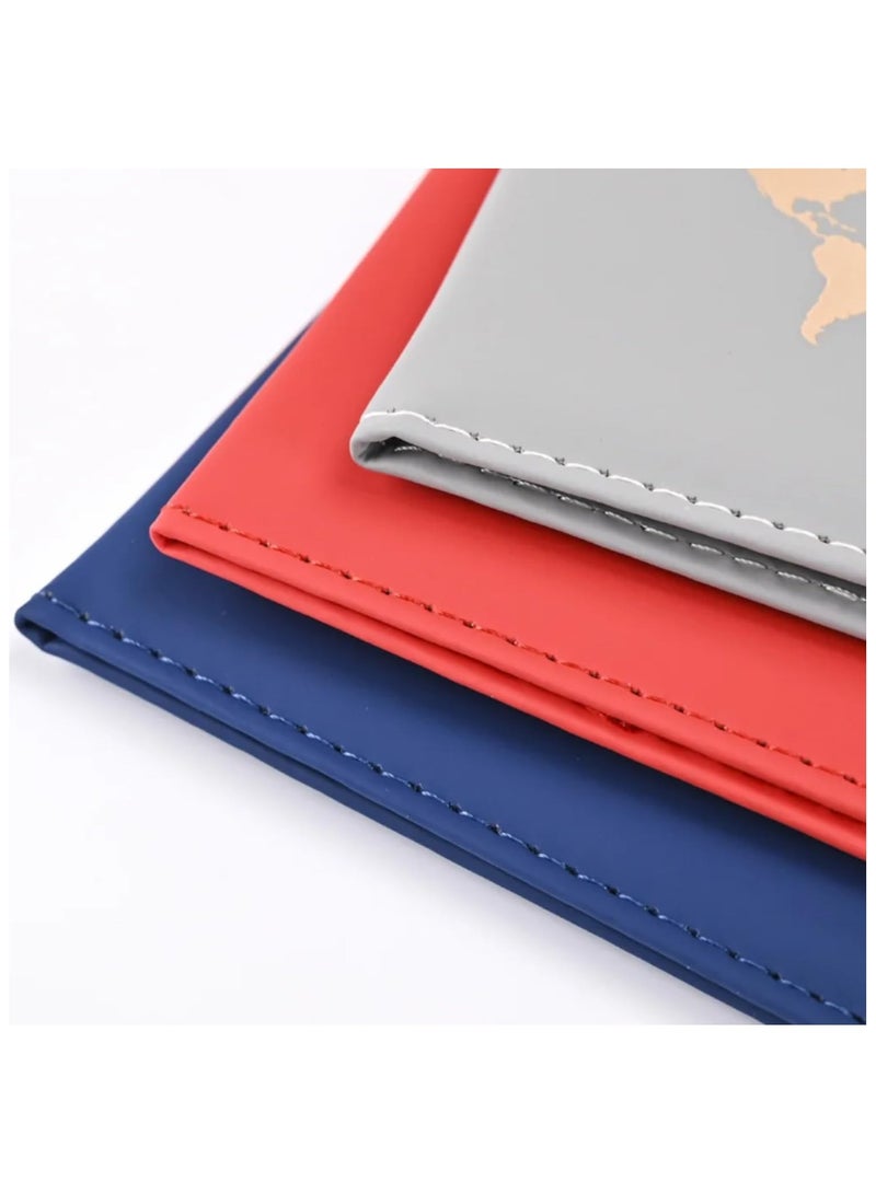 SOLDOUT Passport Protection Case Ticket Holder PU Leather Card Sleeve Multi-function ID For Cabin Flight Crew Pilot Traveller Tourist Couples (Red) - Image 4