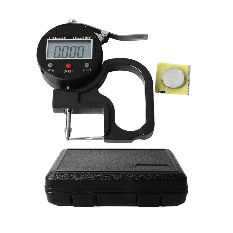 Digital Thickness Gauge 0 0005 Inch Resolution Aluminum Alloy Industrial Fabric Measuring Tool - Image 1