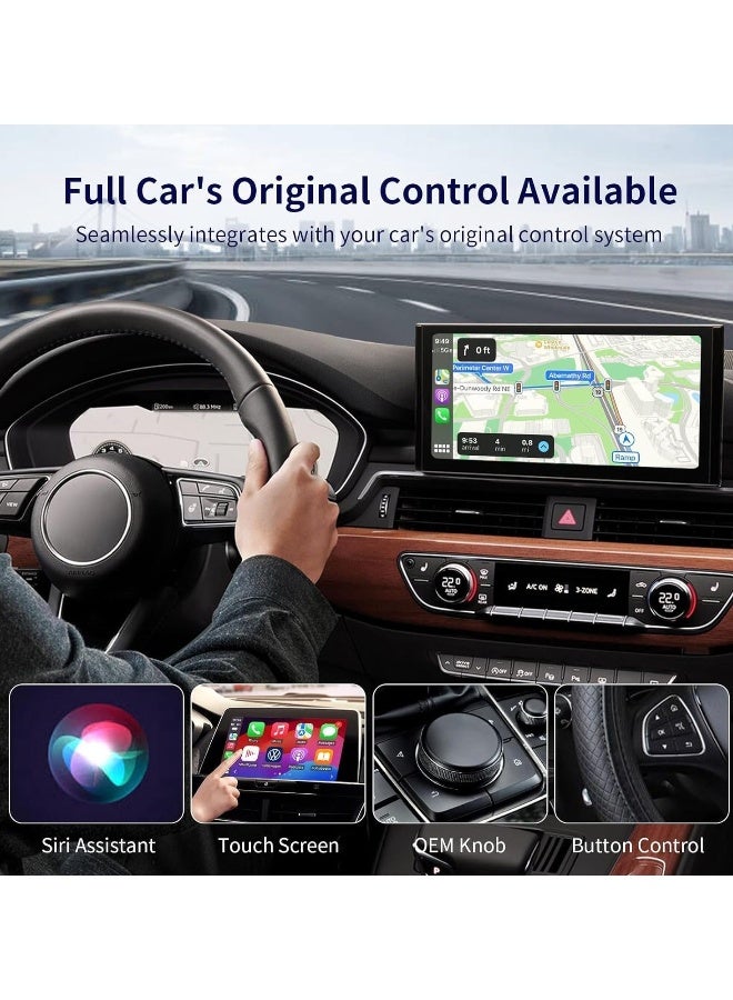 محول وايرلس CarPlay - صندوق AI سهل الاستخدام للسيارات الموصلة بـ CarPlay، يدعم iOS 10+، يحتفظ بالتحكم الأصلي، ويعزز التنقل والموسيقى والمكالمات الهاتفية ومساعد سيري. - Image 2