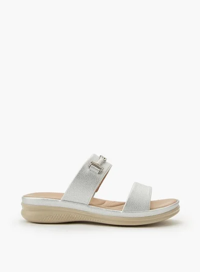 Le Confort Women Metallic Detail Slide Sandals