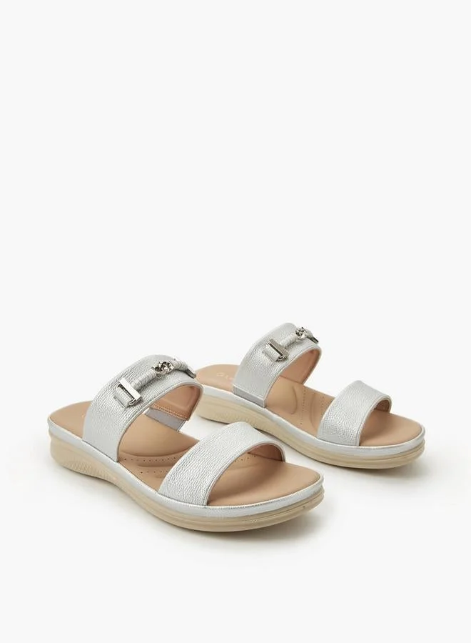 لو كونفورت Women Metallic Detail Slide Sandals