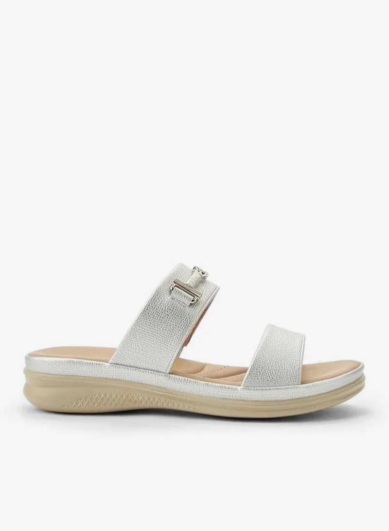 لو كونفورت Women Metallic Detail Slide Sandals