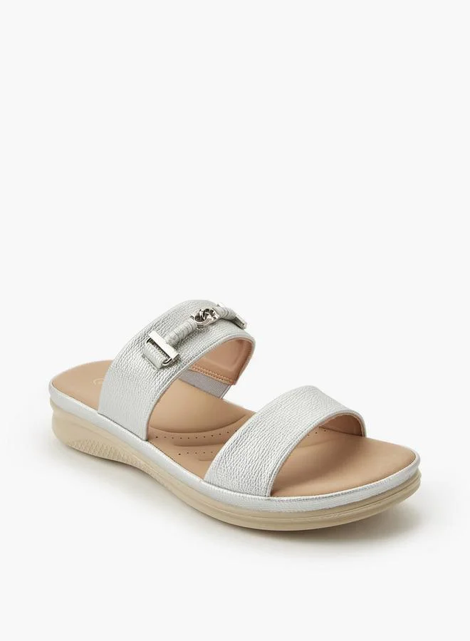 لو كونفورت Women Metallic Detail Slide Sandals