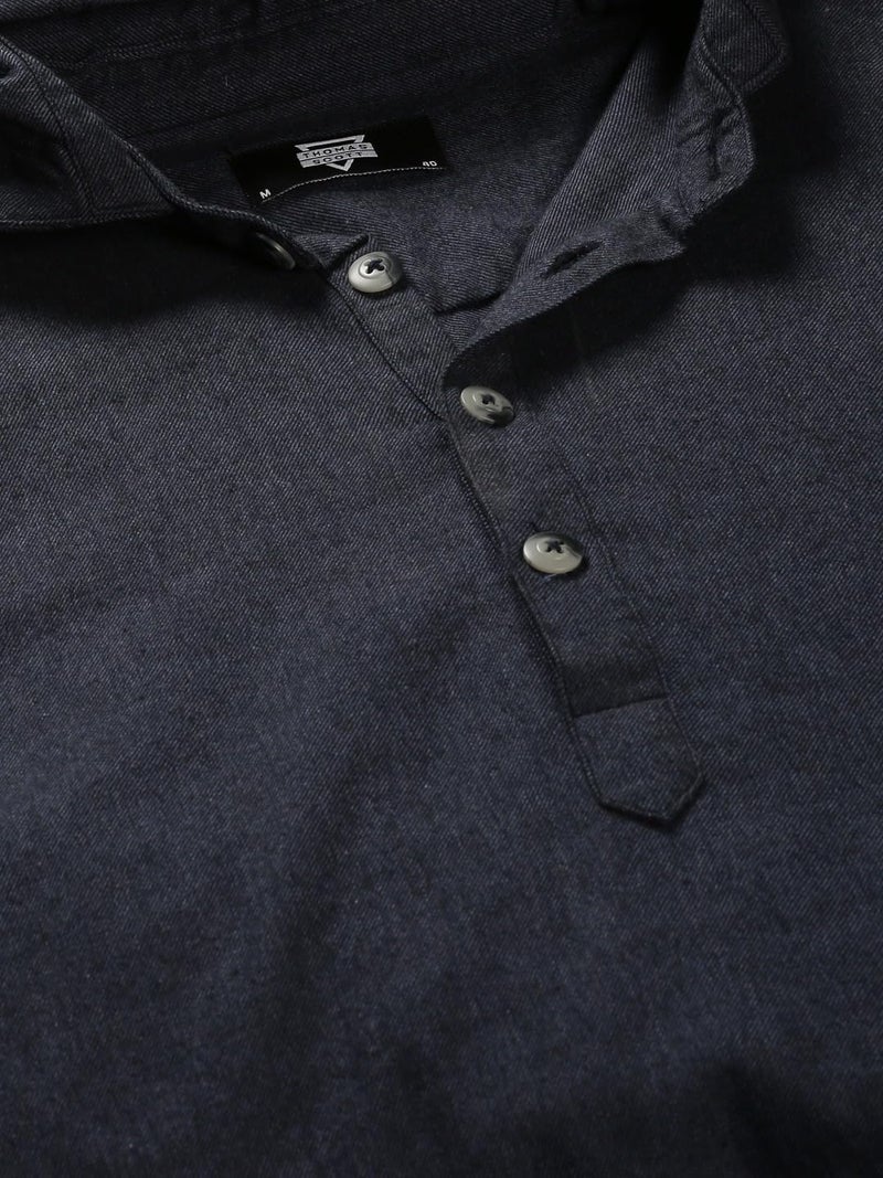 Thomas Scott 100% Cotton Checkred Hodiee Half Placket Shirts for Mens - Image 2