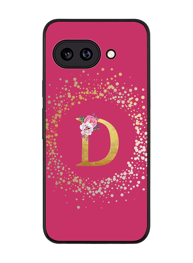 Stylizedd For Google Pixel 9a Case,Slim fit Camera Protection, Shockproof Thin Phone cover  - Custom Monogram Floral - D ( Deep Pink )