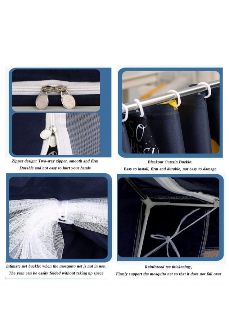 Y&D Bed Canopy Tents Curtain Blackout Curtain Single Bed Tent Curtain Student Shading Cloth Bed Canopy Mosquito Net Student Sleep Privacy Protection - Image 5