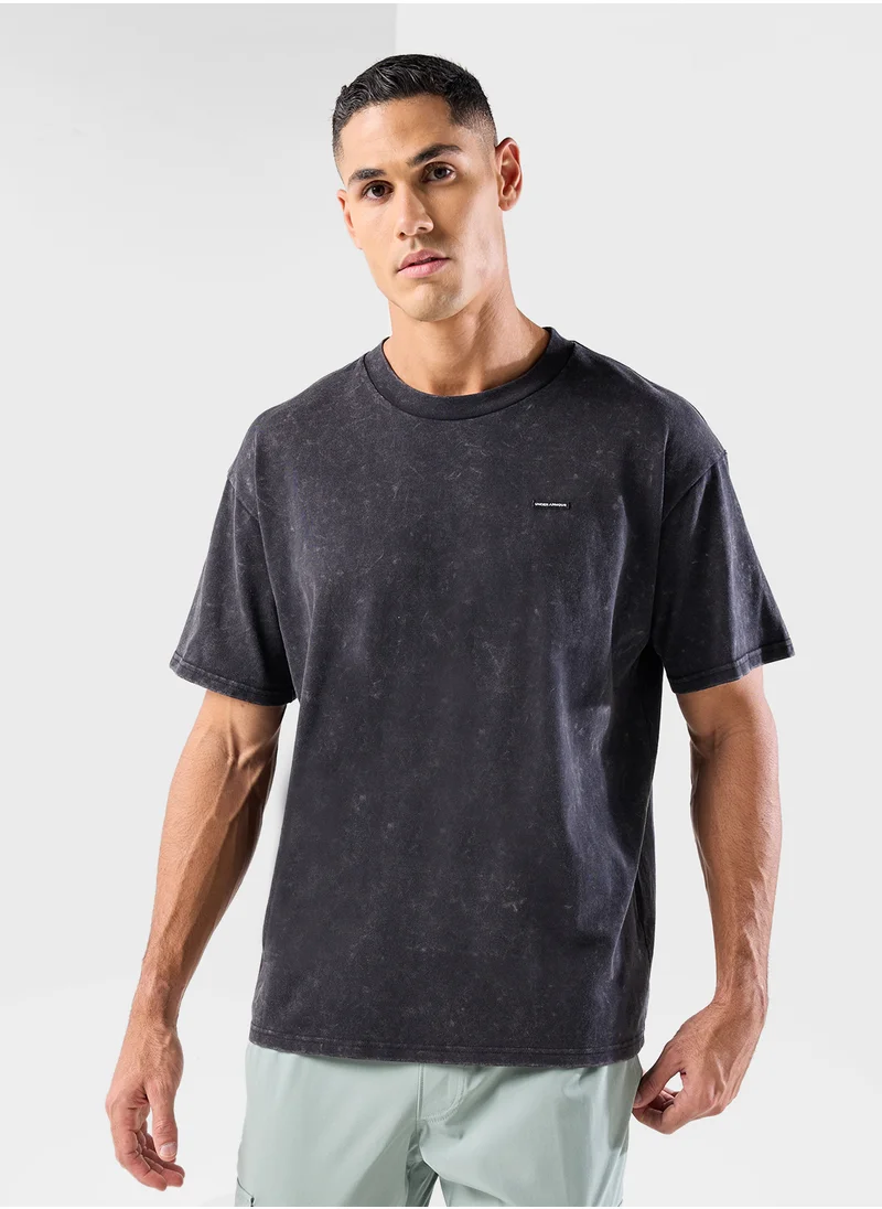 اندر ارمور Men's UA Heavyweight Oversized Logo Wash Short Sleeve T-shirt