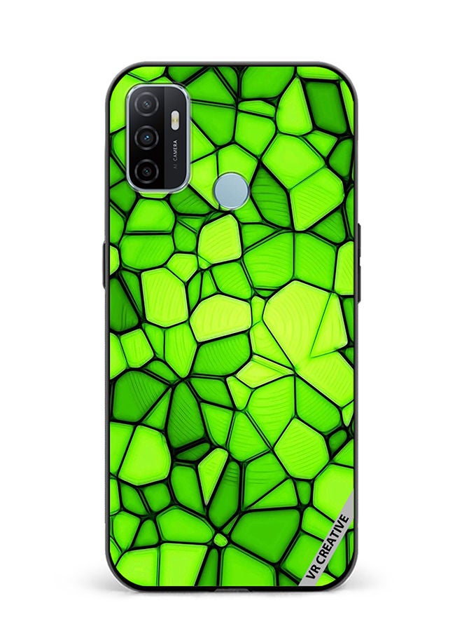 VR CREATIVE Protective Case Cover For Oppo A53 Green Abstract Design Multicolour - Image 1