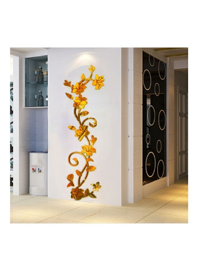 NIBEMINENT Waterproof 3D Flower Design Wall Sticker Deep Gold 180x54cm - Image 2