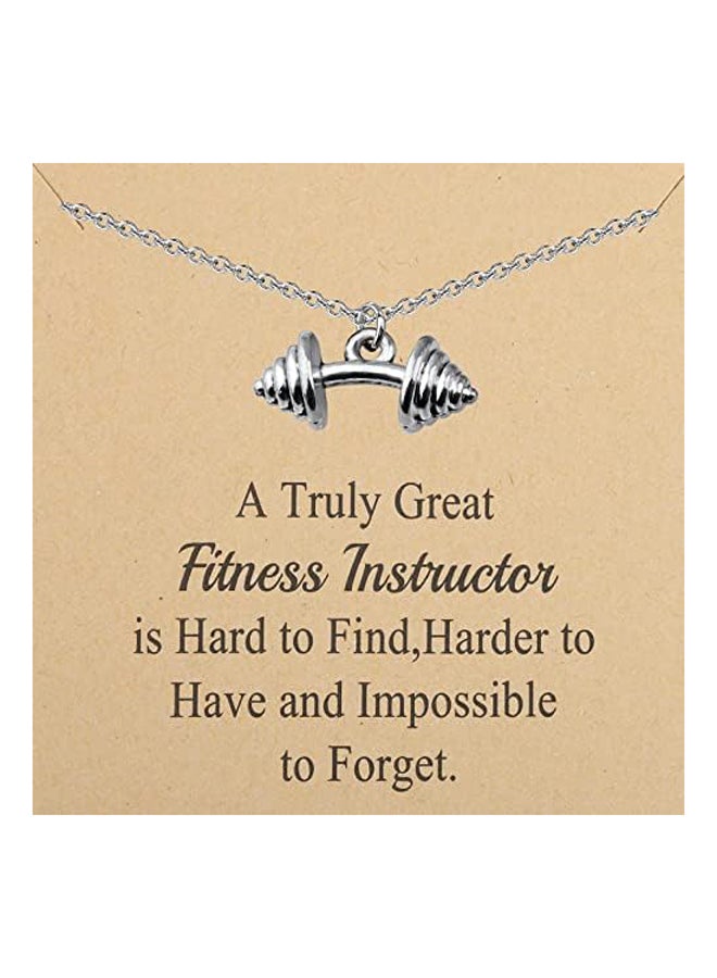 FOTAP Fitness Dumbbell Necklace Instructor Thank You Gift Bodybuilding Jewelry Personal Trainer Gift Bodybuilder Gift Workout Gift - Image 1