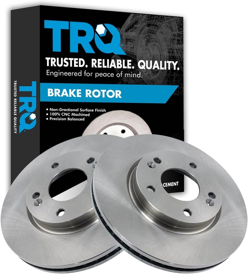 TRQ Front Brake Rotor Set Vented Compatible with 2001-2006 Hyundai Santa Fe - Image 1