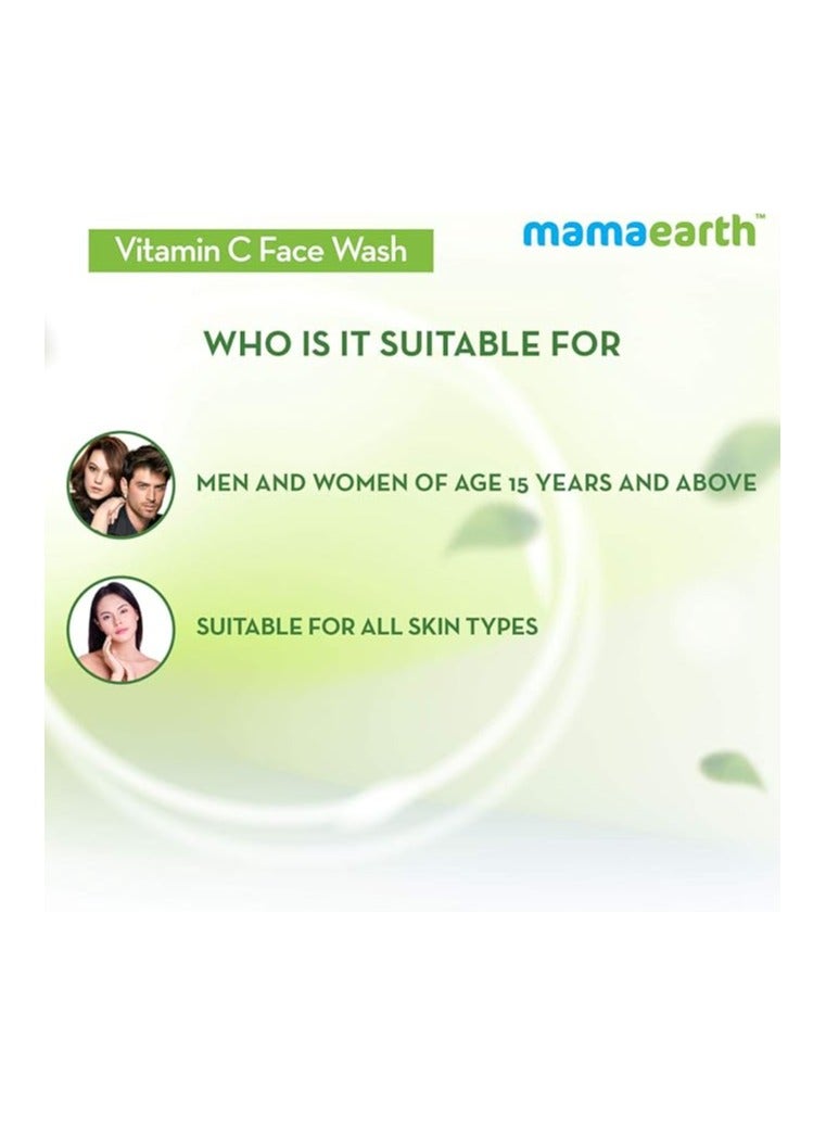ماما إيرث غسول الوجه بفيتامين سي من ماما إيرث مع فيتامين سي والكركم لتفتيح البشرة، الأفضل للبشرة الجافة | الدهنية | الحساسة | العادية (100 مل) - Image 5