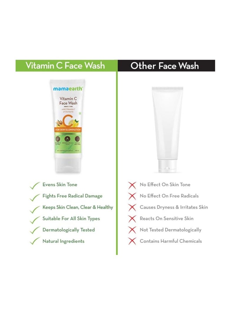 ماما إيرث غسول الوجه بفيتامين سي من ماما إيرث مع فيتامين سي والكركم لتفتيح البشرة، الأفضل للبشرة الجافة | الدهنية | الحساسة | العادية (100 مل) - Image 4