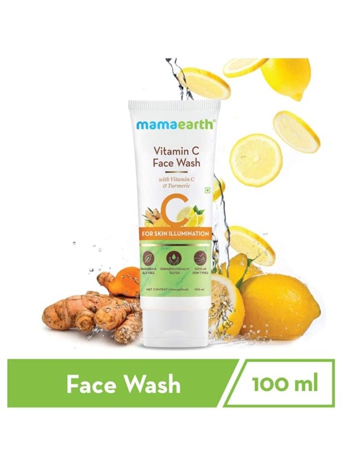 Mamaearth Mamaearth Vitamin C Face Wash with Vitamin C and Turmeric for Illumination Best For Dry | Oily | Sensitive | Normal Skin (100 ML)  - Image 2