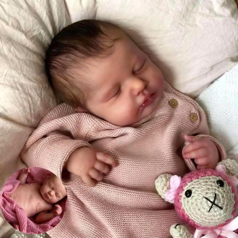 Anano Reborn Baby Dolls Silicone Full Body20 in Realistic Baby Doll Girl Full Silicone Babys Doll Lifelike Newborn Babies Real Life Reborn Dolls Painted Hair with Accessories - Image 2
