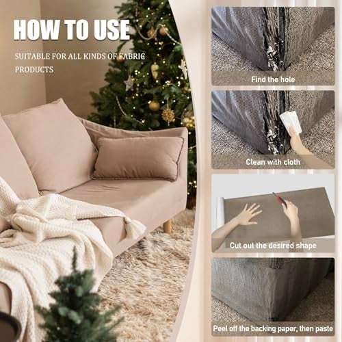 Azobur Couch Patches, Extra-Large Durable Fabric Tape, Ideal for Automotive Upholstery Repair, Waterproof, Self-Adhesive, Quickly Fix Sofas, Car Interiors, and Other Fabric Items (Black) - Image 5