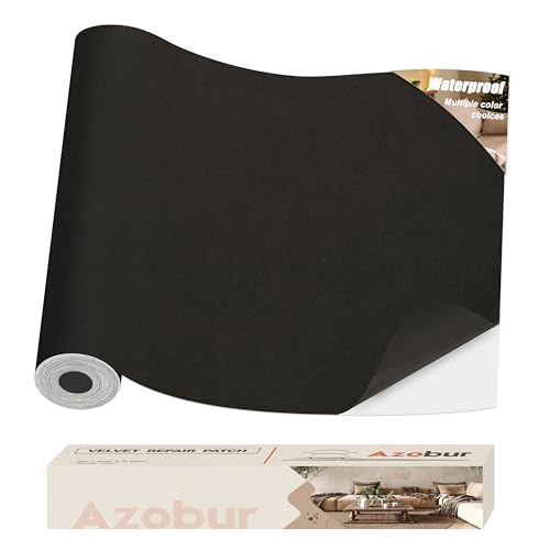 Azobur Couch Patches, Extra-Large Durable Fabric Tape, Ideal for Automotive Upholstery Repair, Waterproof, Self-Adhesive, Quickly Fix Sofas, Car Interiors, and Other Fabric Items (Black) - Image 1