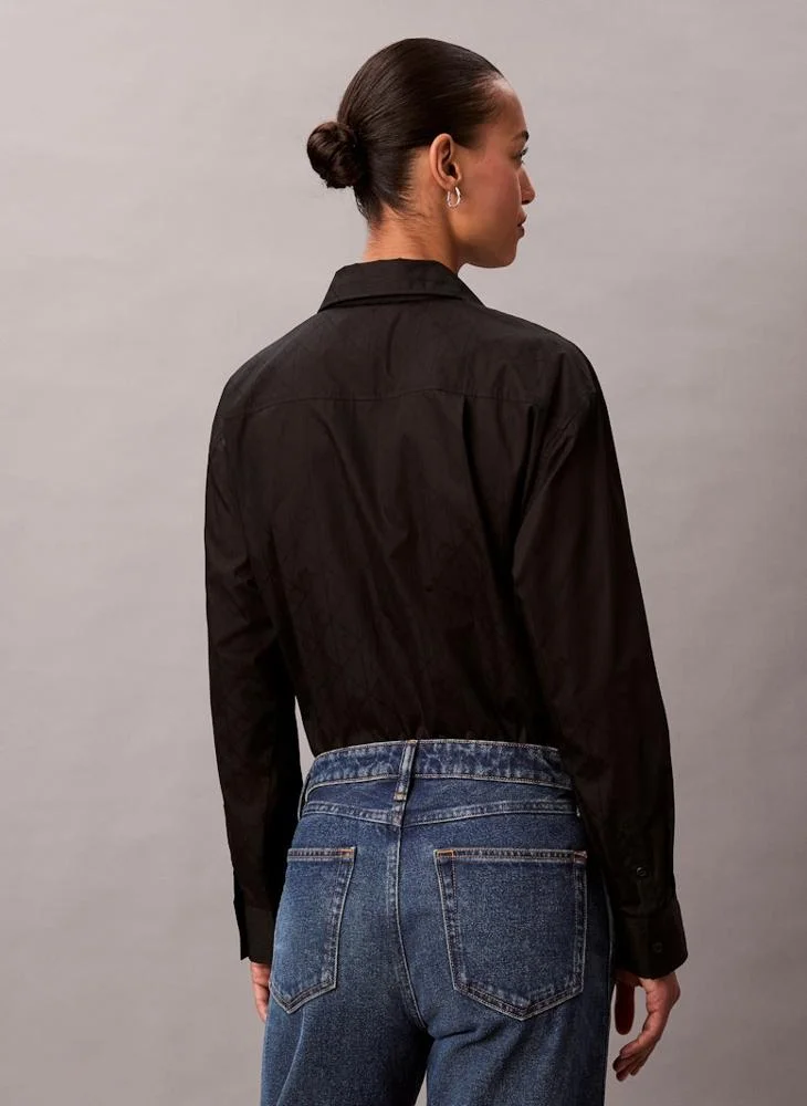 Calvin Klein Jeans All Over Print Logo Long Sleeve Shirt