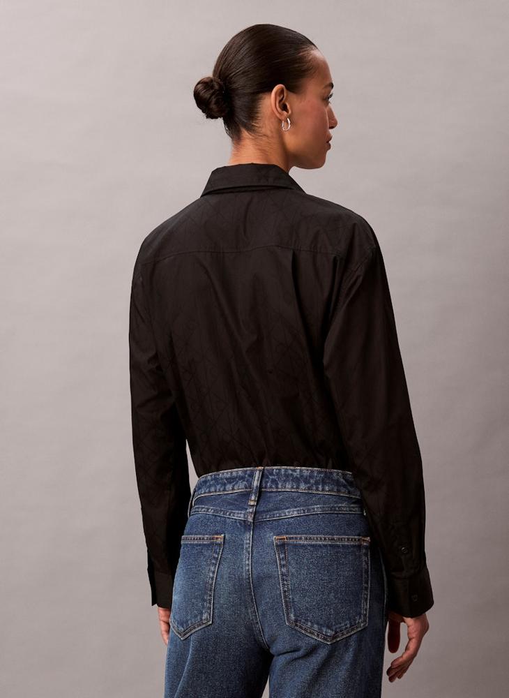 Calvin Klein Jeans All Over Print Logo Long Sleeve Shirt - Image 2